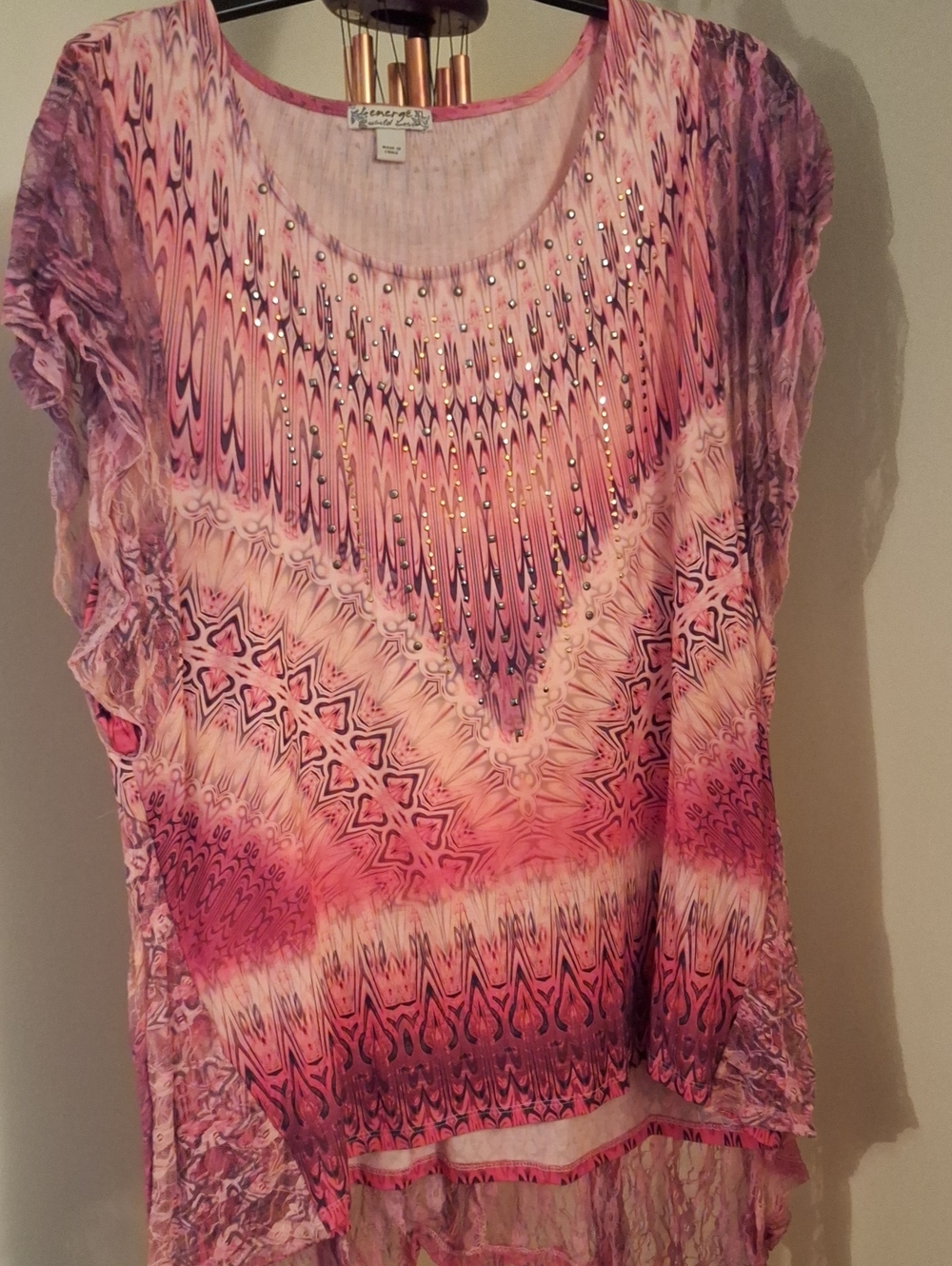 Energe - Pink Ombre Embellished Top